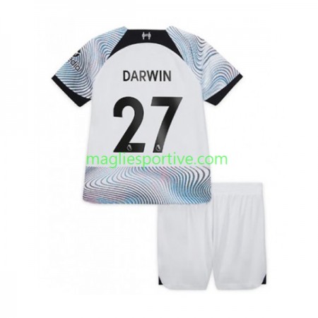 Completo Calcio Liverpool Darwin Nunez 27 Bambino Divisa Trasferta 2022-2023